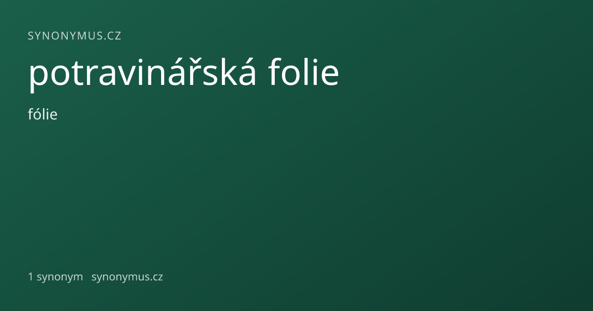 Náhled odkazu: potravinářská folie