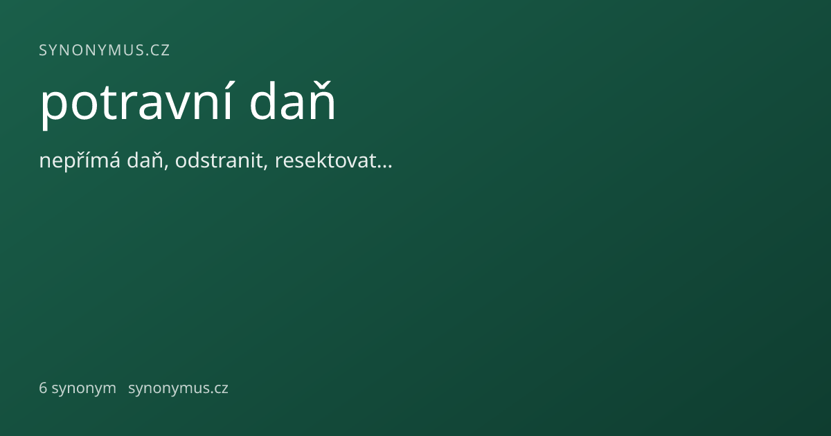 Náhled odkazu: potravní daň