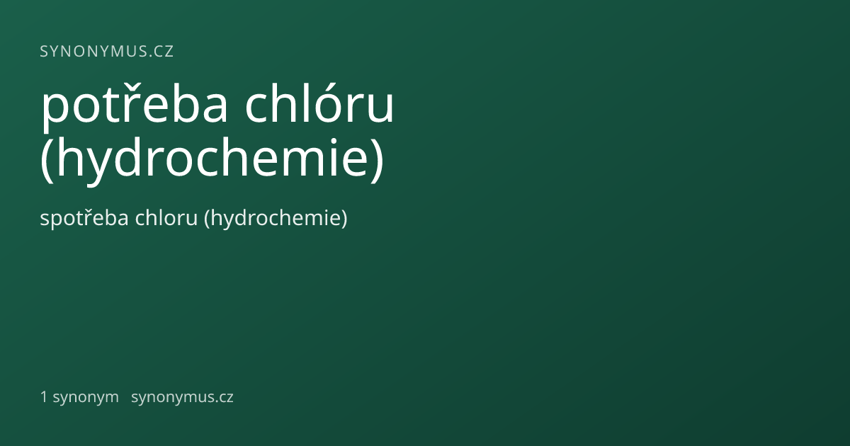 Náhled odkazu: potřeba chlóru (hydrochemie)