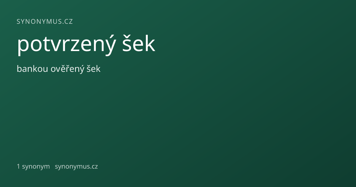 Náhled odkazu: potvrzený šek