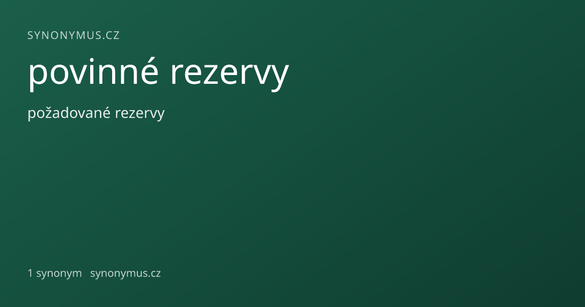 Náhled odkazu: povinné rezervy