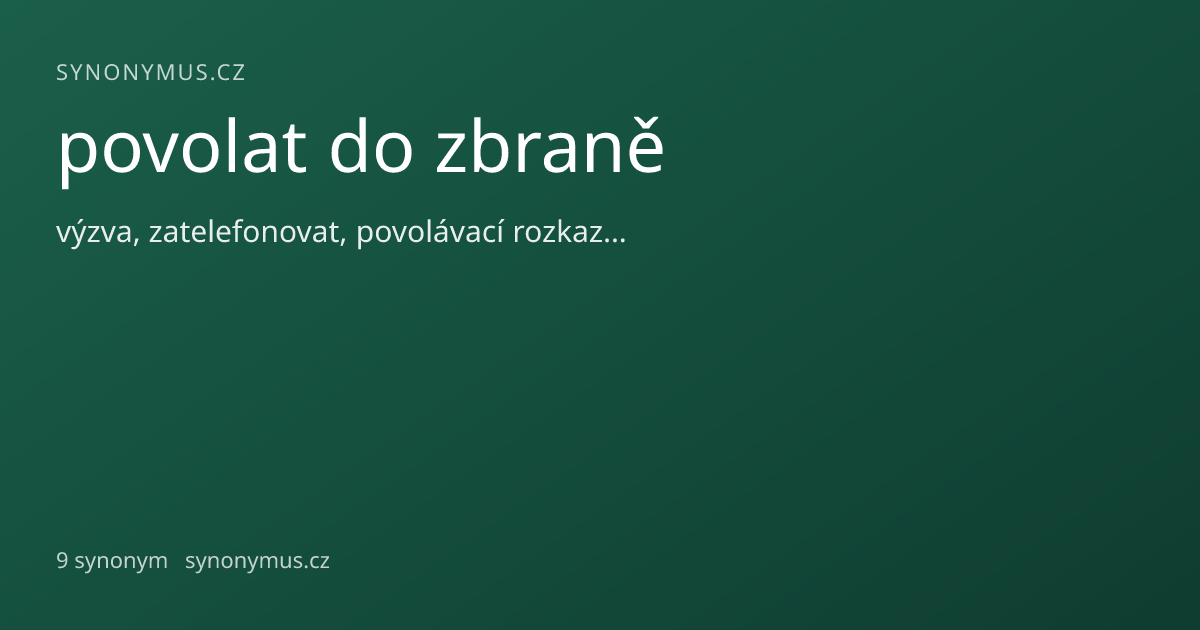 Náhled odkazu: povolat do zbraně