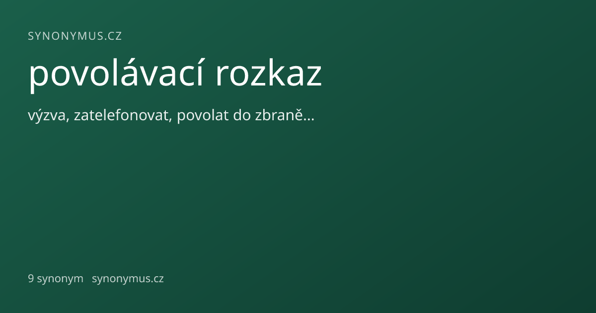 Náhled odkazu: povolávací rozkaz