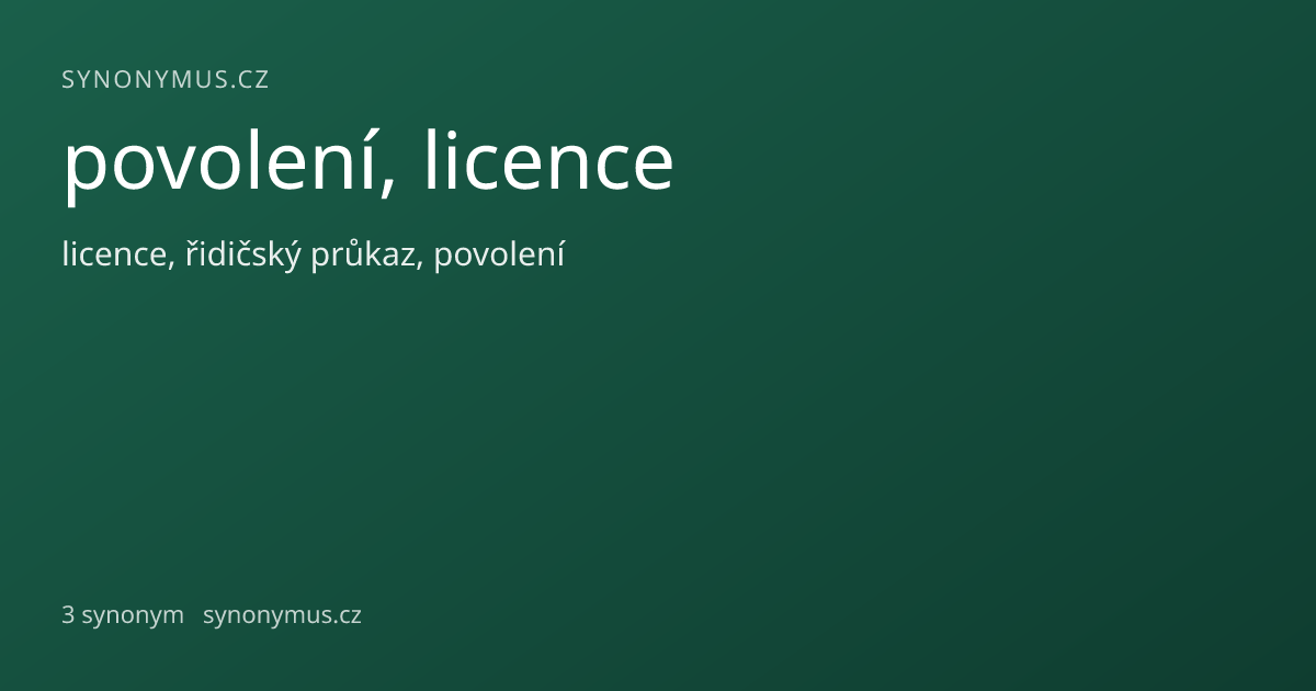 Náhled odkazu: povolení, licence