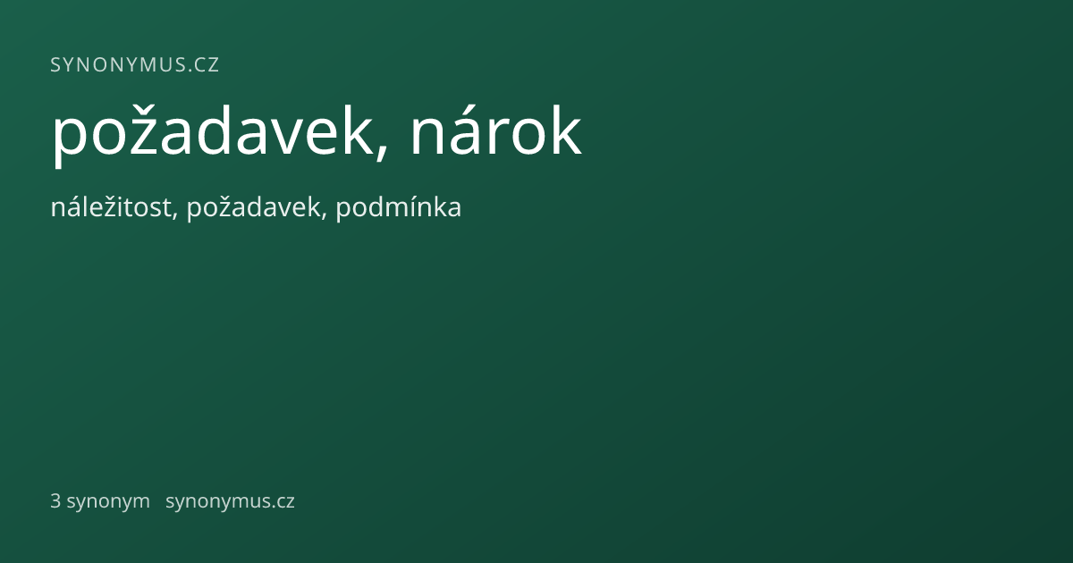 Náhled odkazu: požadavek, nárok