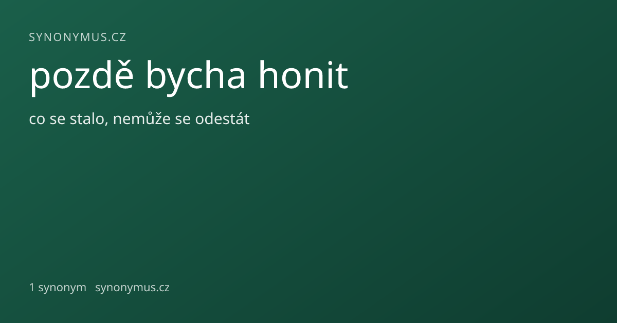 Náhled odkazu: pozdě bycha honit