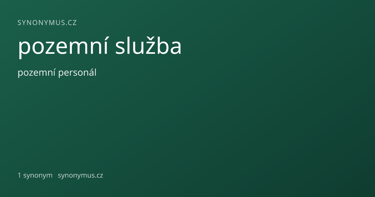 Náhled odkazu: pozemní služba