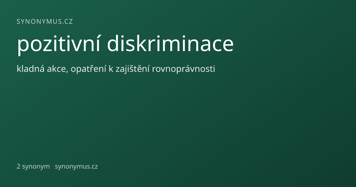 Náhled odkazu: pozitivní diskriminace