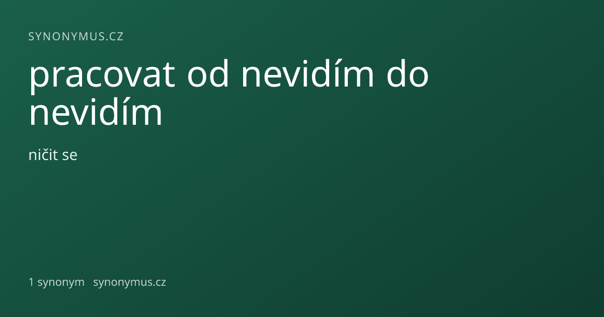 Náhled odkazu: pracovat od nevidím do nevidím