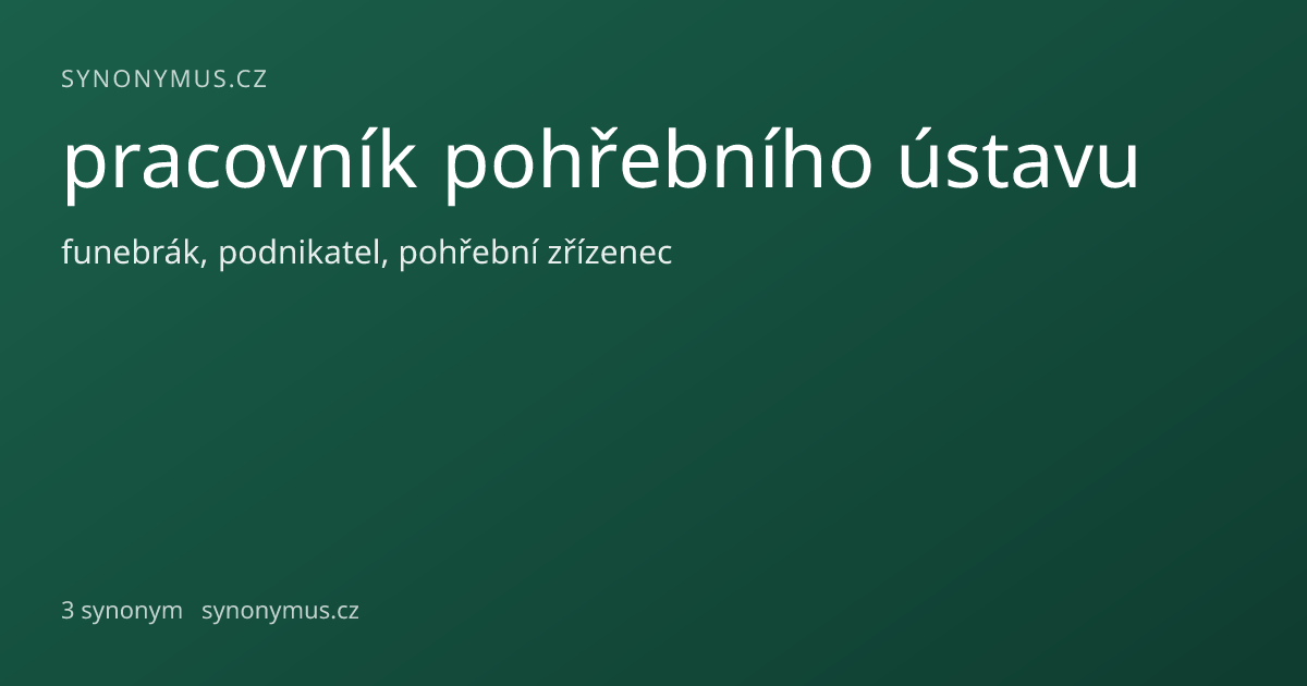 Náhled odkazu: pracovník pohřebního ústavu