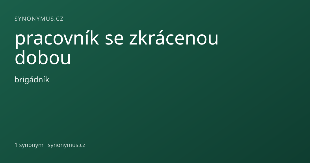 Náhled odkazu: pracovník se zkrácenou dobou