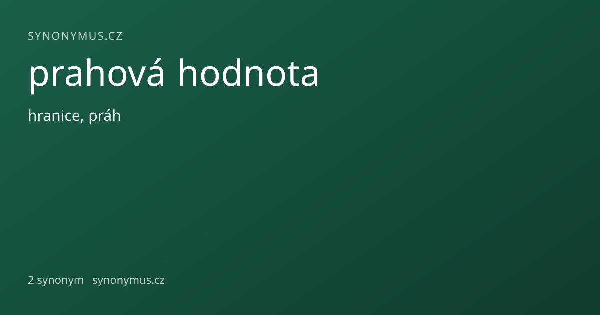Náhled odkazu: prahová hodnota
