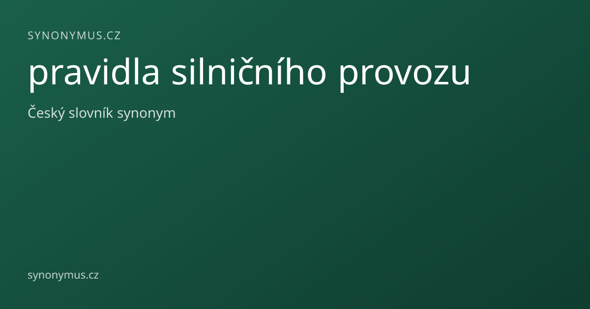 Náhled odkazu: pravidla silničního provozu