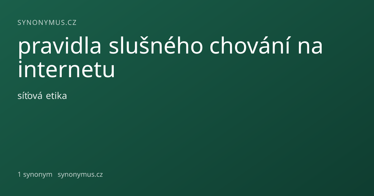 Náhled odkazu: pravidla slušného chování na internetu
