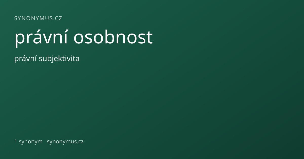 Náhled odkazu: právní osobnost