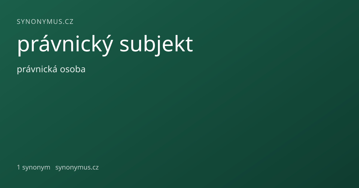 Náhled odkazu: právnický subjekt
