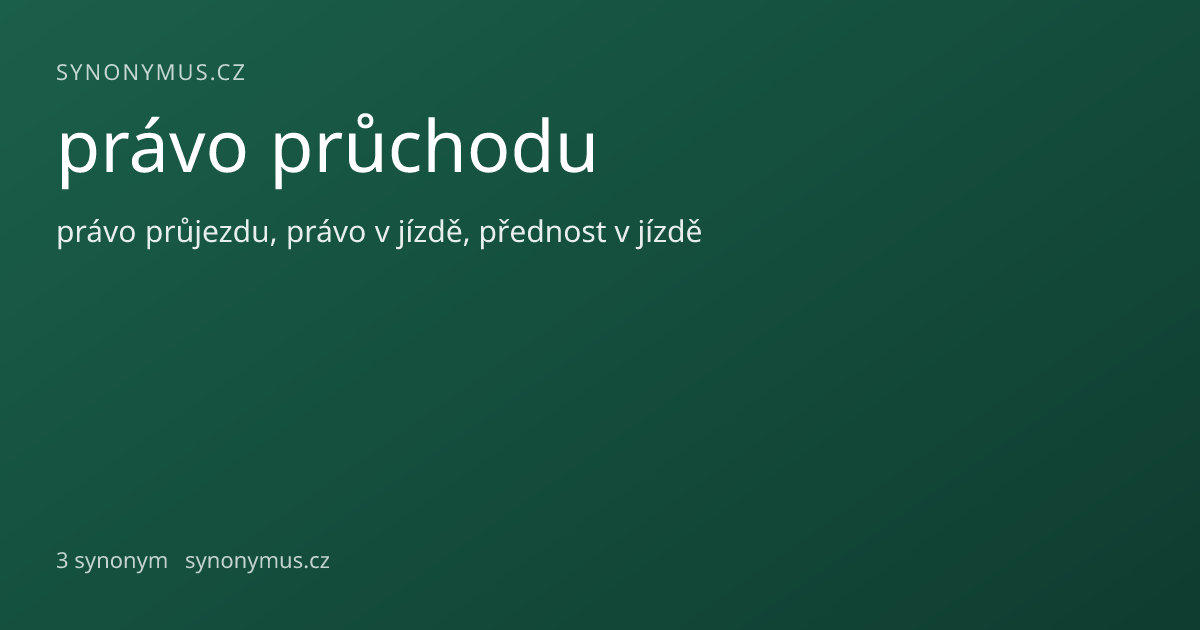 Náhled odkazu: právo průchodu