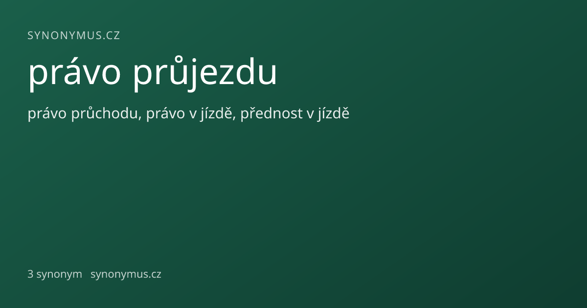 Náhled odkazu: právo průjezdu