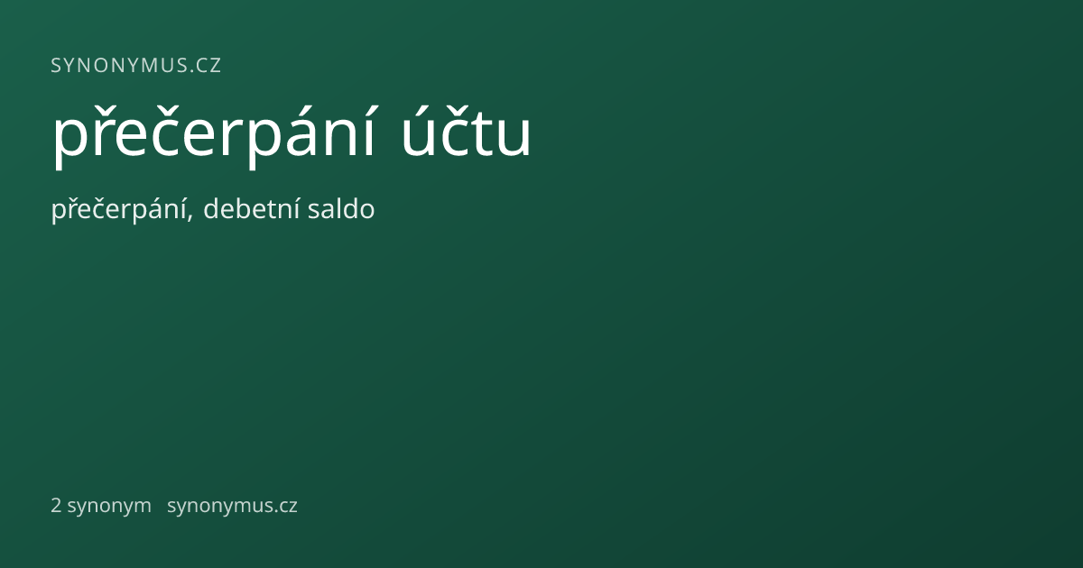 Náhled odkazu: přečerpání účtu