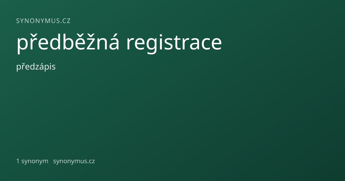 Náhled odkazu: předběžná registrace