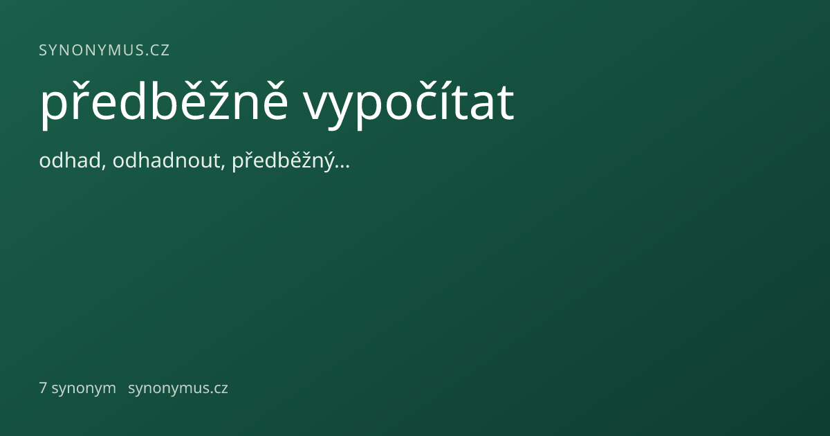 Náhled odkazu: předběžně vypočítat