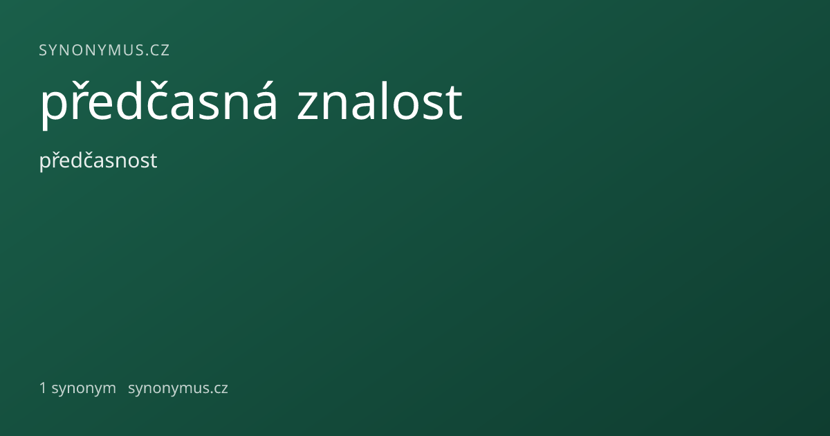 Náhled odkazu: předčasná znalost