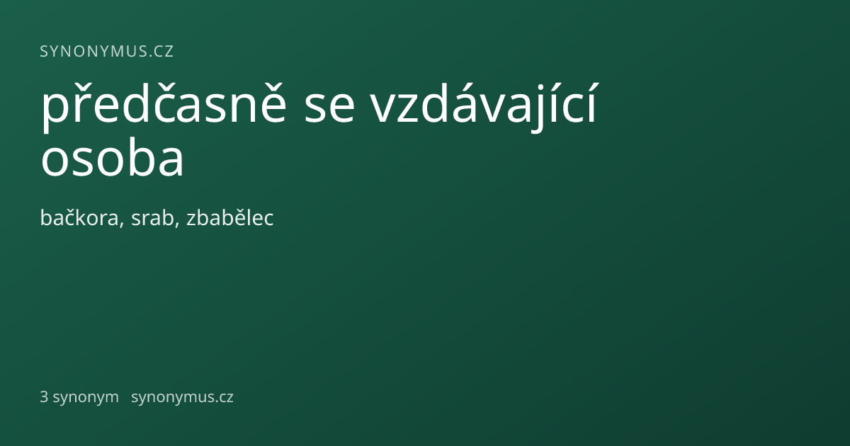 Náhled odkazu: předčasně se vzdávající osoba