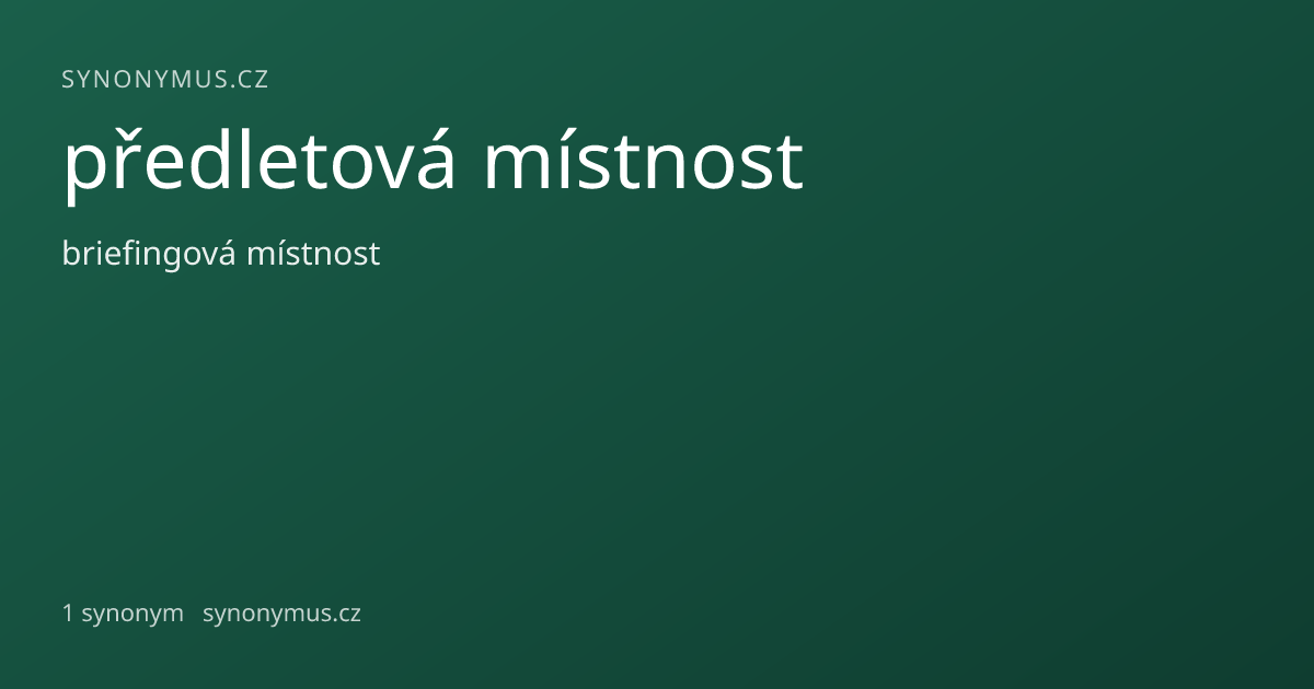 Náhled odkazu: předletová místnost