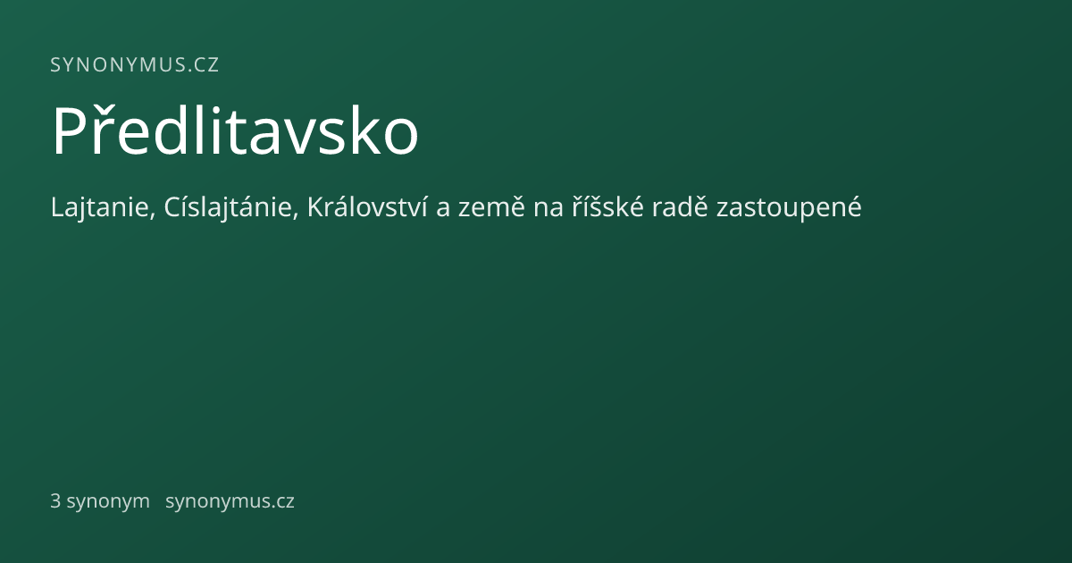 Náhled odkazu: Předlitavsko