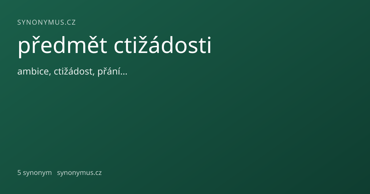 Náhled odkazu: předmět ctižádosti