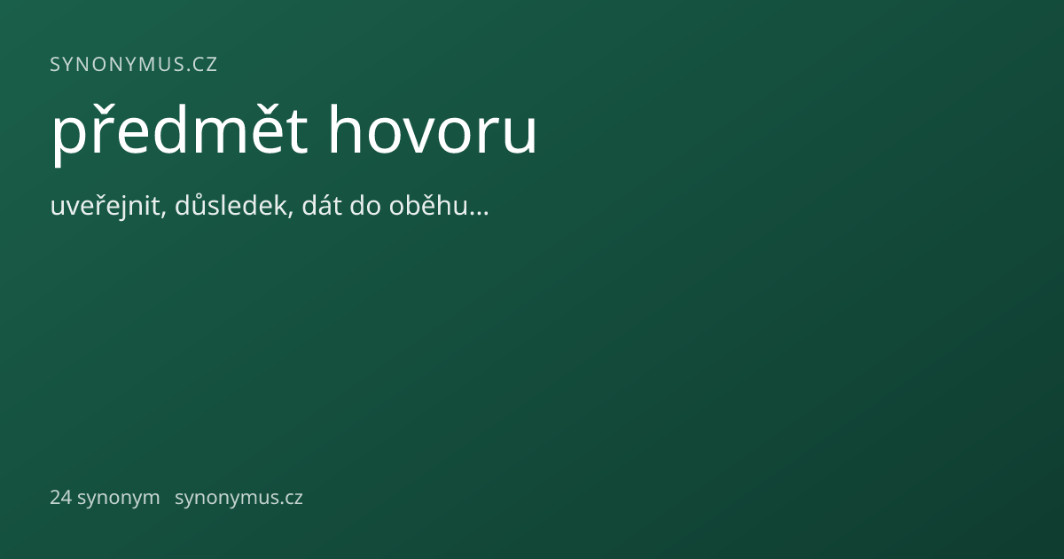 Náhled odkazu: předmět hovoru