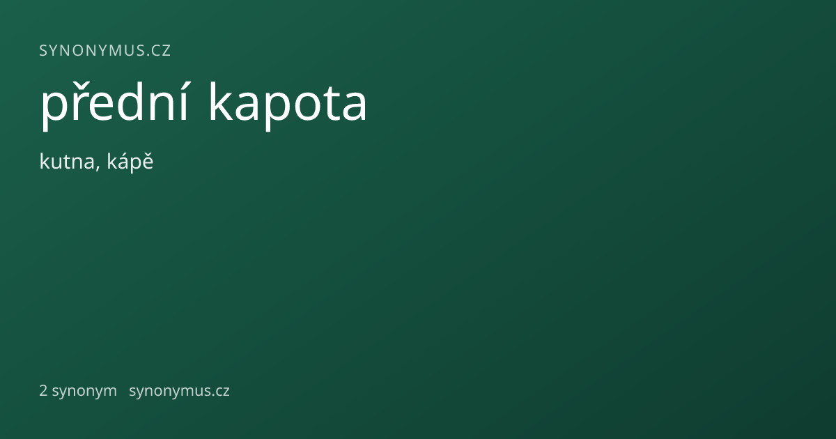 Náhled odkazu: přední kapota