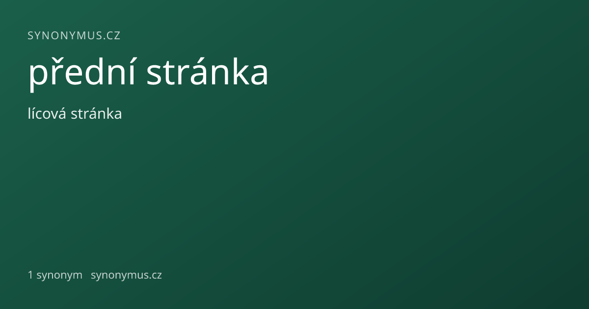 Náhled odkazu: přední stránka