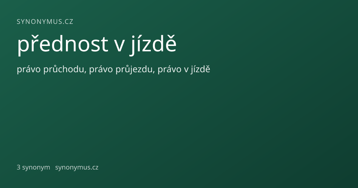 Náhled odkazu: přednost v jízdě