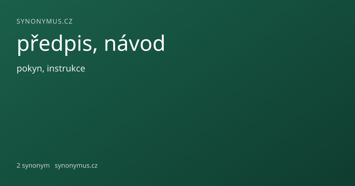 Náhled odkazu: předpis, návod