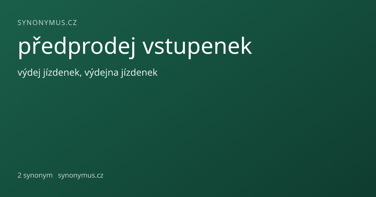 Náhled odkazu: předprodej vstupenek