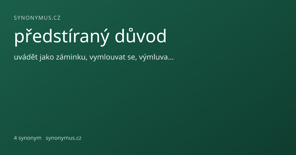 Náhled odkazu: předstíraný důvod