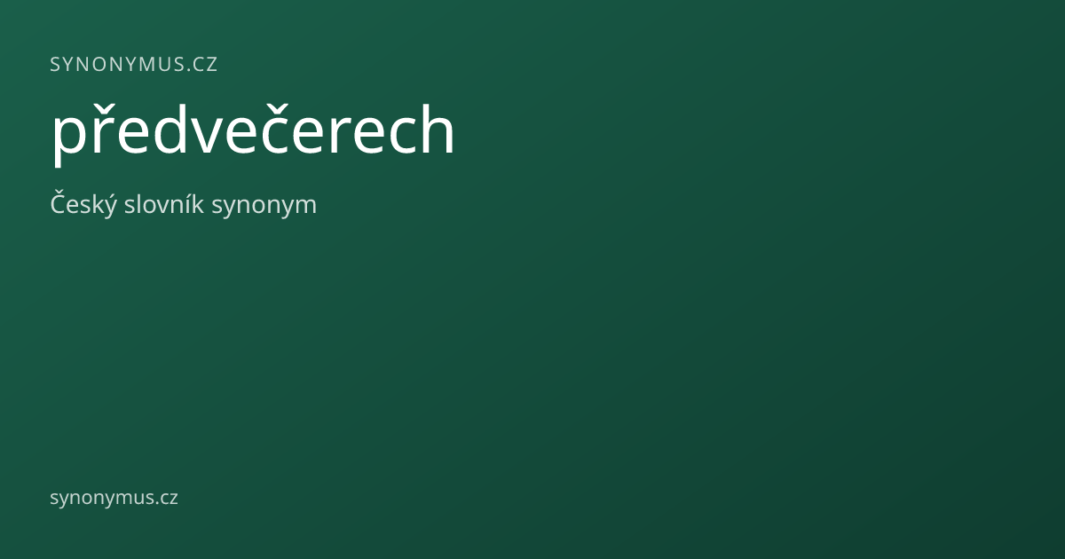 Náhled odkazu: předvečerech