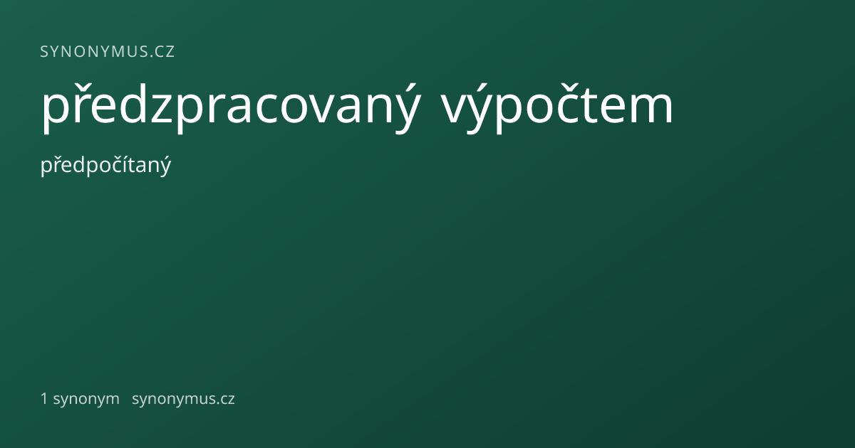 Náhled odkazu: předzpracovaný výpočtem