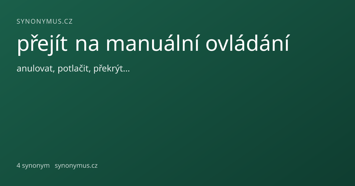 Náhled odkazu: přejít na manuální ovládání