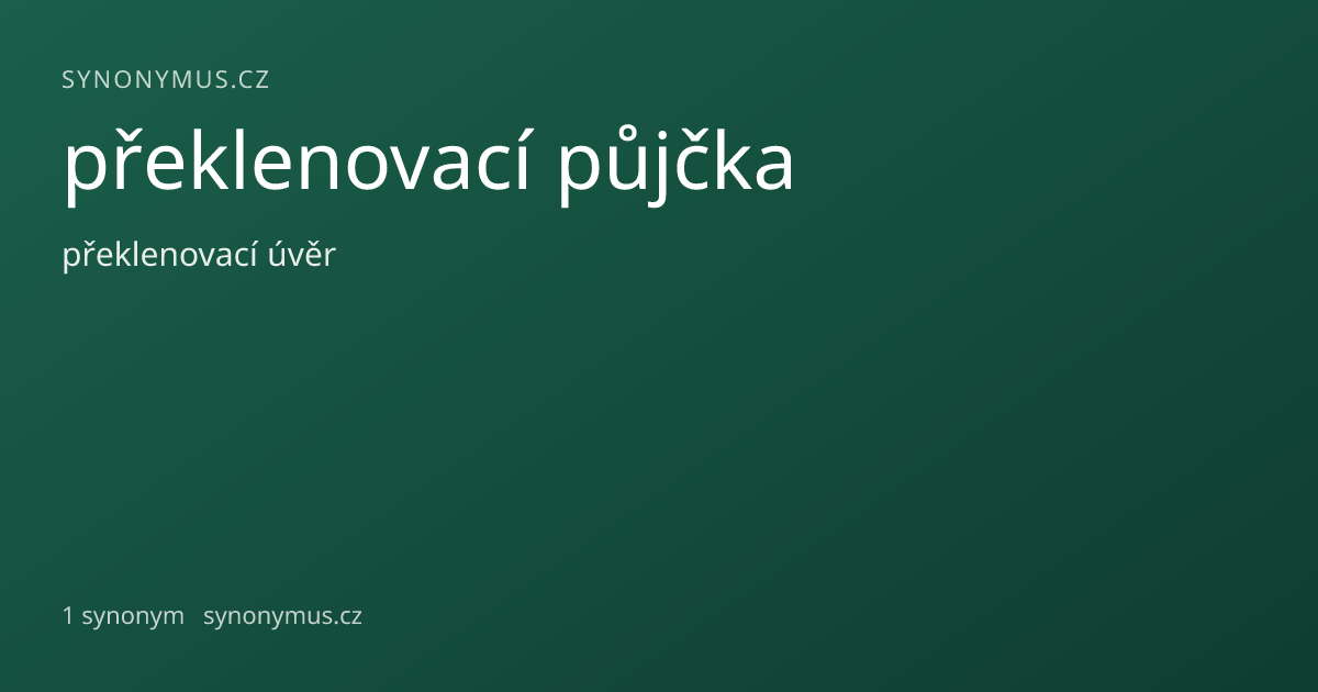 Náhled odkazu: překlenovací půjčka