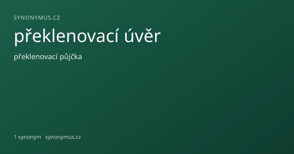 Náhled odkazu: překlenovací úvěr