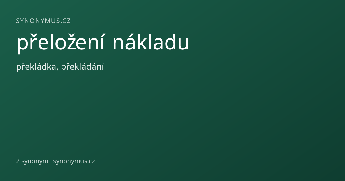 Náhled odkazu: přeložení nákladu