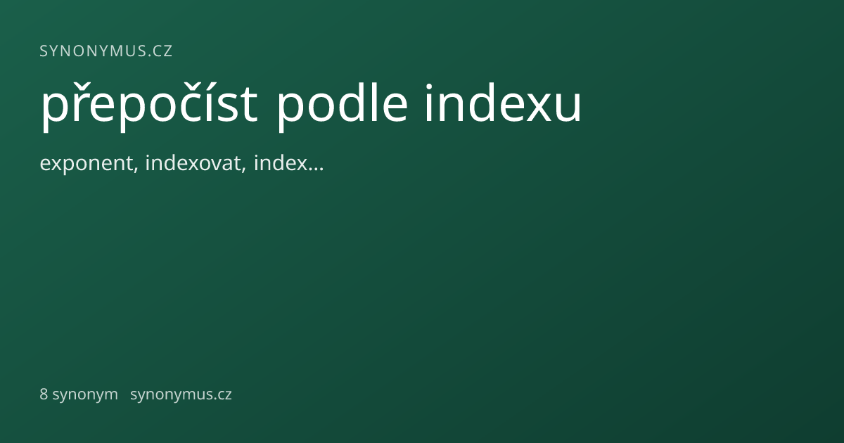 Náhled odkazu: přepočíst podle indexu