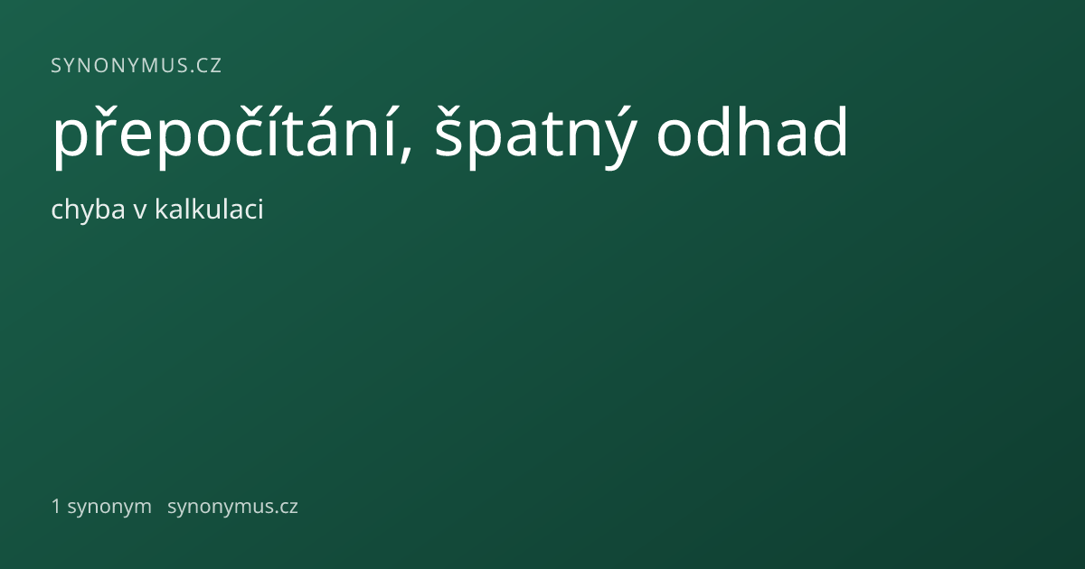 Náhled odkazu: přepočítání, špatný odhad