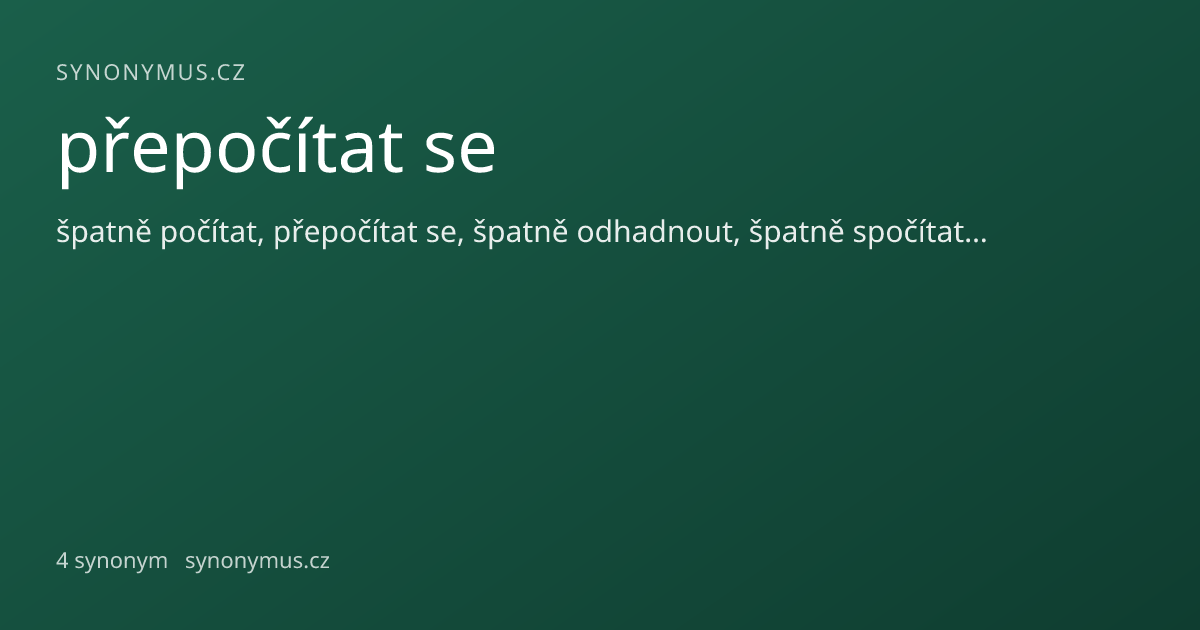 Náhled odkazu: přepočítat se
