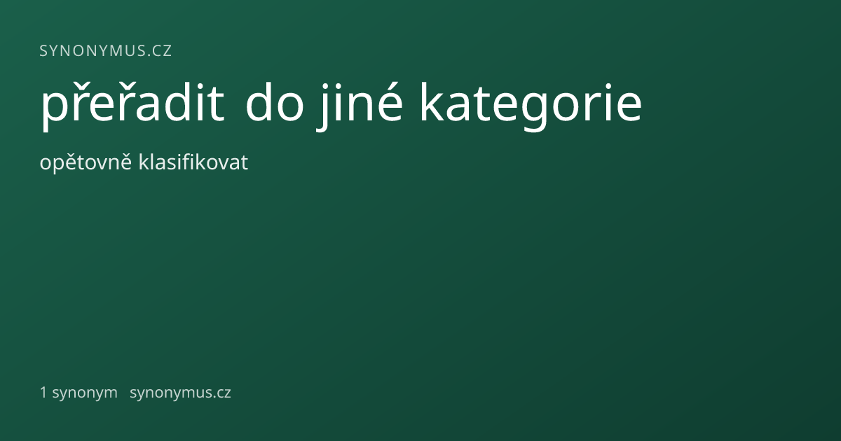 Náhled odkazu: přeřadit do jiné kategorie