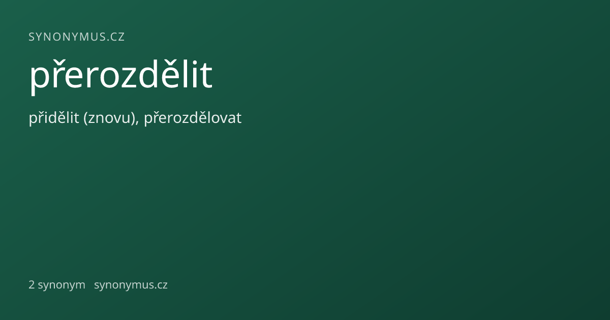 Náhled odkazu: přerozdělit
