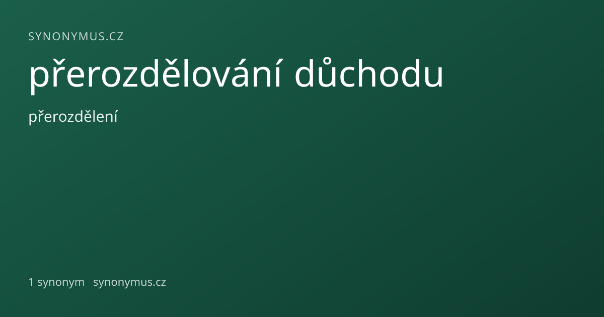 Náhled odkazu: přerozdělování důchodu