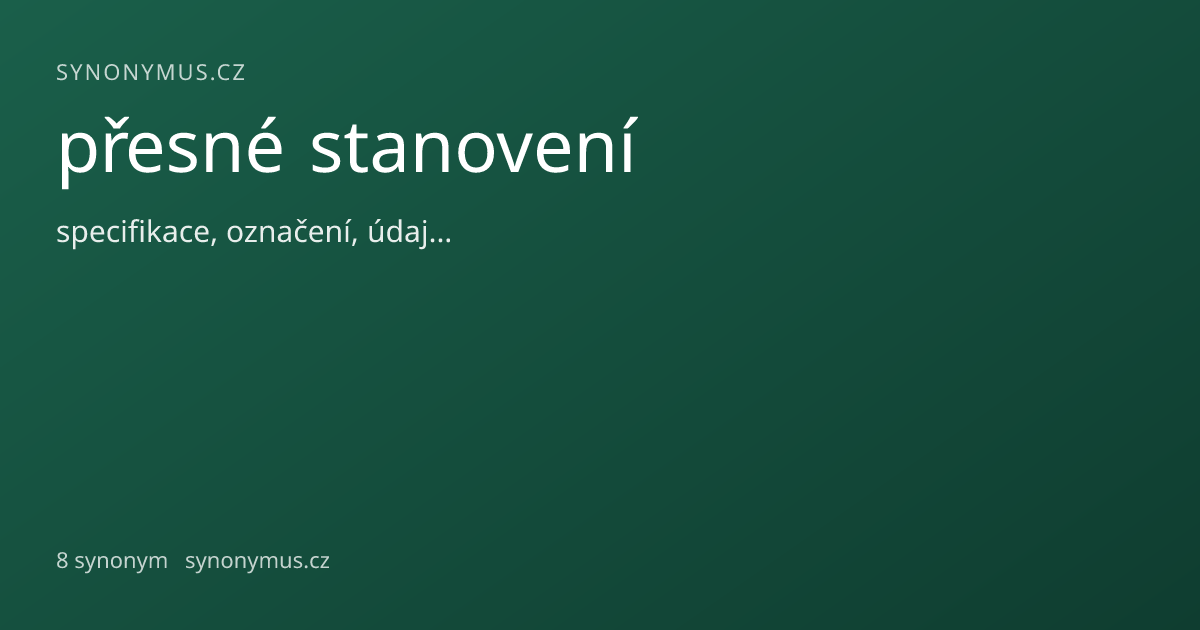 Náhled odkazu: přesné stanovení